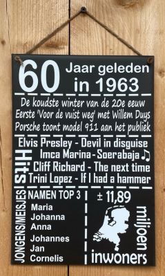 60 jaar geleden... tekstbord