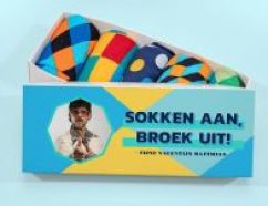 Sokken in gepersonaliseerde geschenkdoos