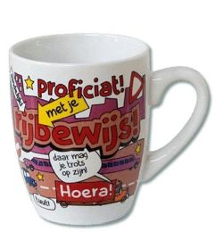 Cartoonmok: Proficiat met je rijbewijs!